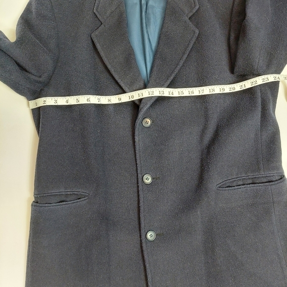 VINTAGE CASHMERE AND WOOL LONG TRENCH COAT SZ 44 - Picture 10 of 15